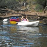 Danielle tries the Canoe Limbo