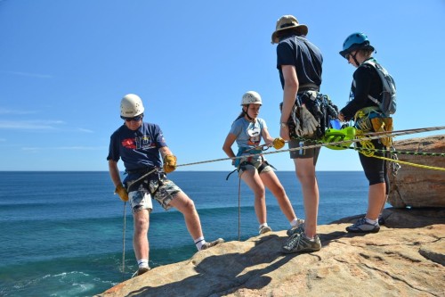 Darren and Saffron go abseiling together