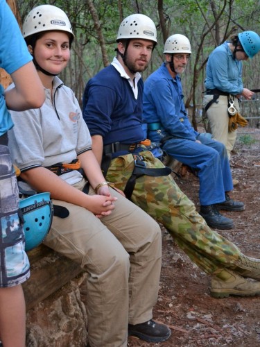 Chloe thinks this abseiling thing is bliss