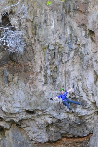 Sarah Prefers Abseiling Hands Free