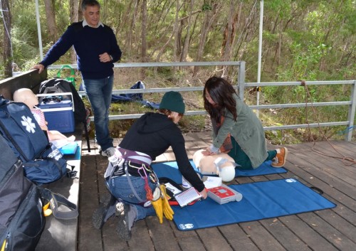 Rob testing CPR his students